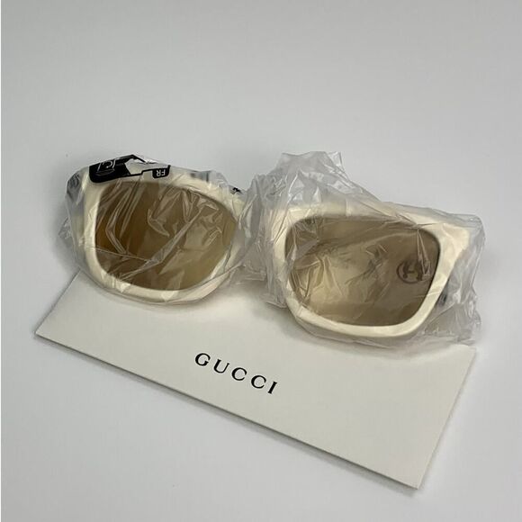 NEW Gucci Sunglasses GG1596SK 002 Ivory/Nude Flash Women Authentic main image 5